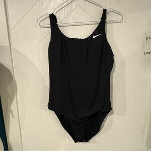 Nike Black‎ One-Piece U-Back Ruched Swimsuit Medium/ Vacation
